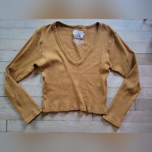 Big Bud Press V Neck Long Sleeve Xs Mustard